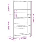 Bibliothèque chêne artisanal 80x24x143 cm bois d'ingénierie – Image 7