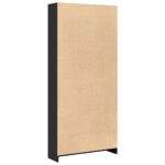 Bibliothèque noir 80x24x176 cm bois d'ingénierie – Image 4