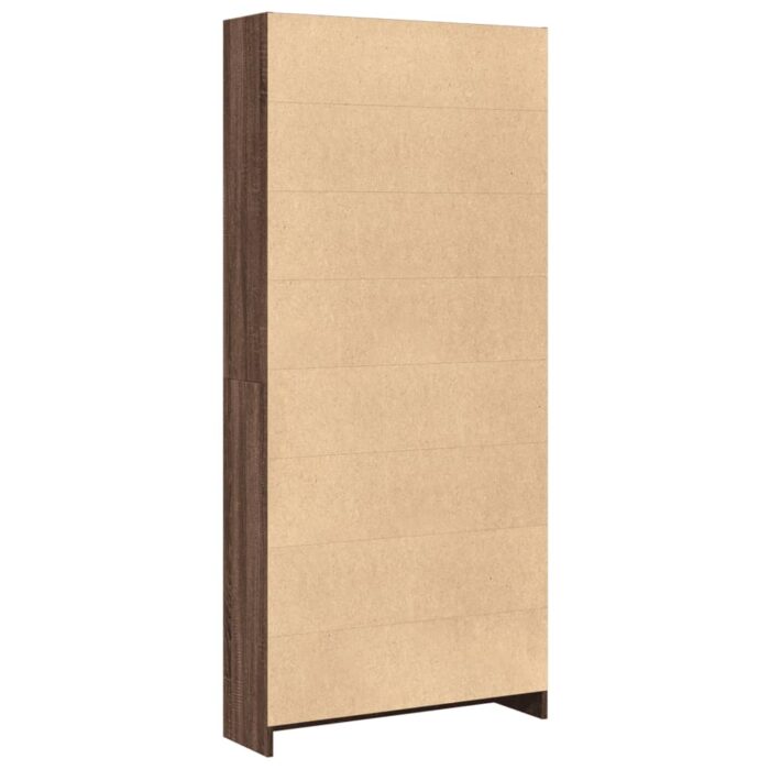 Bibliothèque chêne marron 80x24x176 cm bois d'ingénierie – Image 4