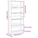 Bibliothèque chêne marron 80x24x176 cm bois d'ingénierie – Image 7