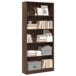 Bibliothèque chêne marron 80x24x176 cm bois d'ingénierie