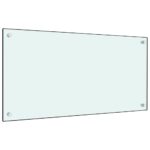 Dosserets de cuisine 2 pcs blanc 80x60 cm verre trempé – Image 2