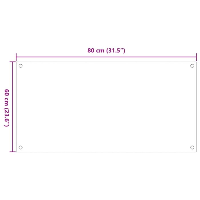 Dosserets de cuisine 2 pcs transparent 80x60 cm verre trempé – Image 6