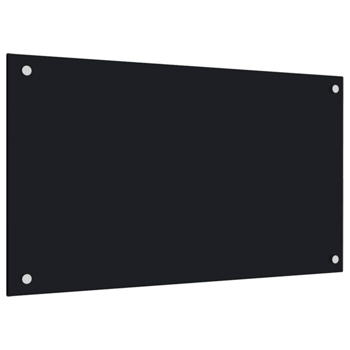 Dosserets de cuisine 2 pcs noir 70x50 cm verre trempé – Image 2
