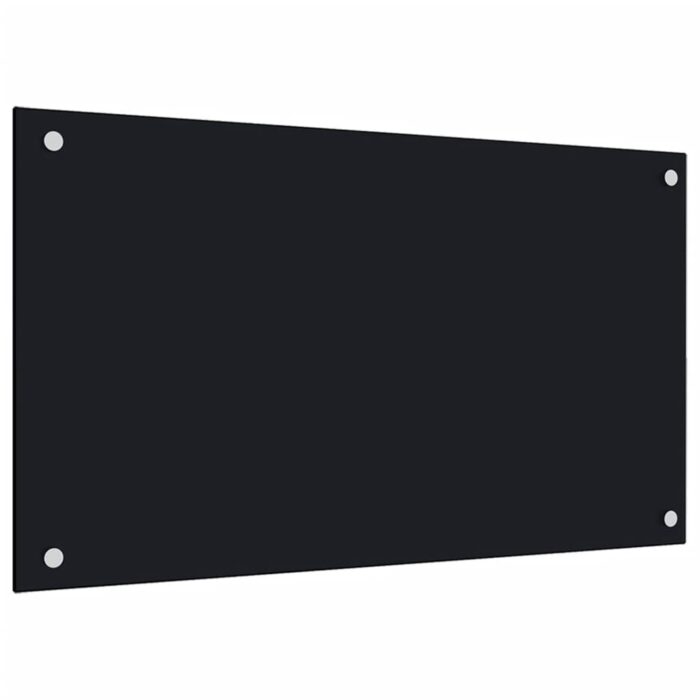 Dosserets de cuisine 2 pcs noir 70x60 cm verre trempé – Image 2