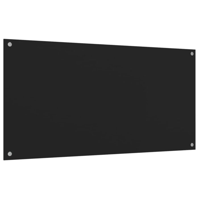 Dosserets de cuisine 2 pcs noir 80x40 cm verre trempé – Image 2