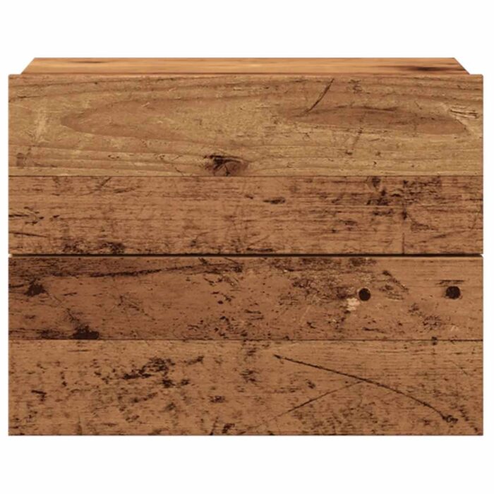 Table de chevet murale vieux bois 40x32x30 cm – Image 2