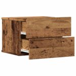 Table de chevet murale vieux bois 40x32x30 cm – Image 3