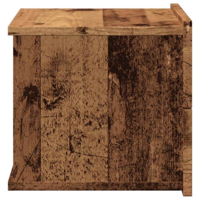 Table de chevet murale vieux bois 40x32x30 cm – Image 4