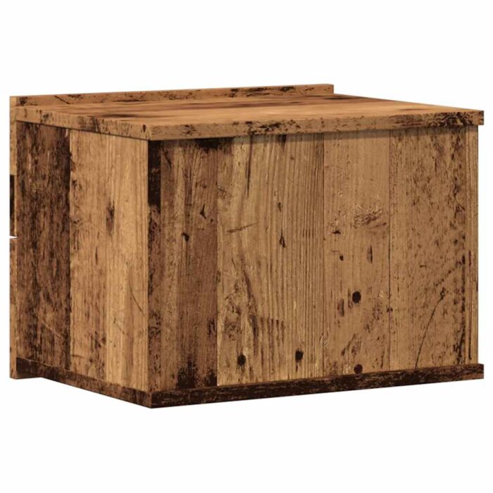 Table de chevet murale vieux bois 40x32x30 cm – Image 5