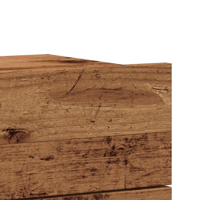 Table de chevet murale vieux bois 40x32x30 cm – Image 6