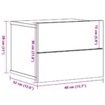 Table de chevet murale vieux bois 40x32x30 cm – Image 8