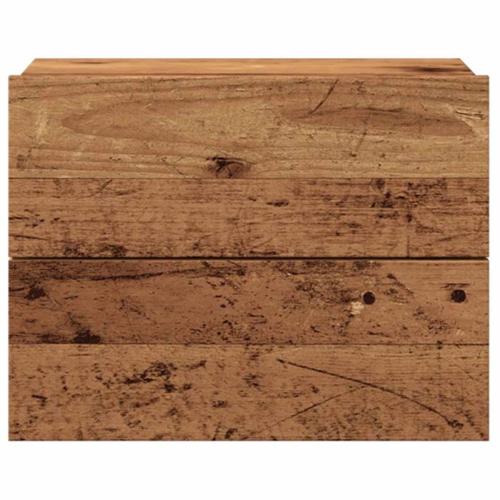 Tables de chevet murales 2 pcs vieux bois 40x32x30 cm – Image 2