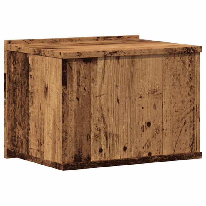 Tables de chevet murales 2 pcs vieux bois 40x32x30 cm – Image 5