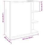Armoire à miroir de salle de bain vieux bois 62,5x20,5x64 cm – Image 10