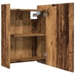 Armoire à miroir de salle de bain vieux bois 62,5x20,5x64 cm – Image 3