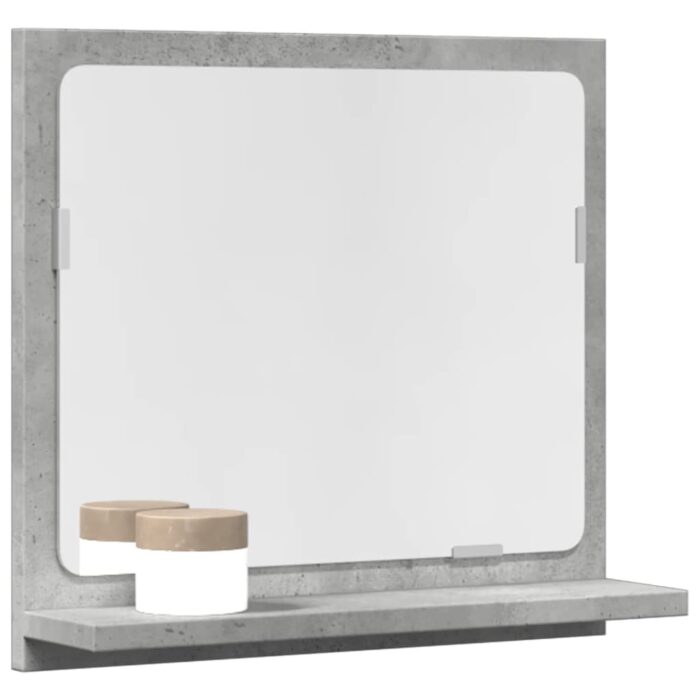 Armoire à miroir de salle de bain gris béton bois d'ingénierie – Image 1