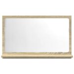 Étagère de salle de bain à miroir chêne sonoma bois ingénierie – Image 2