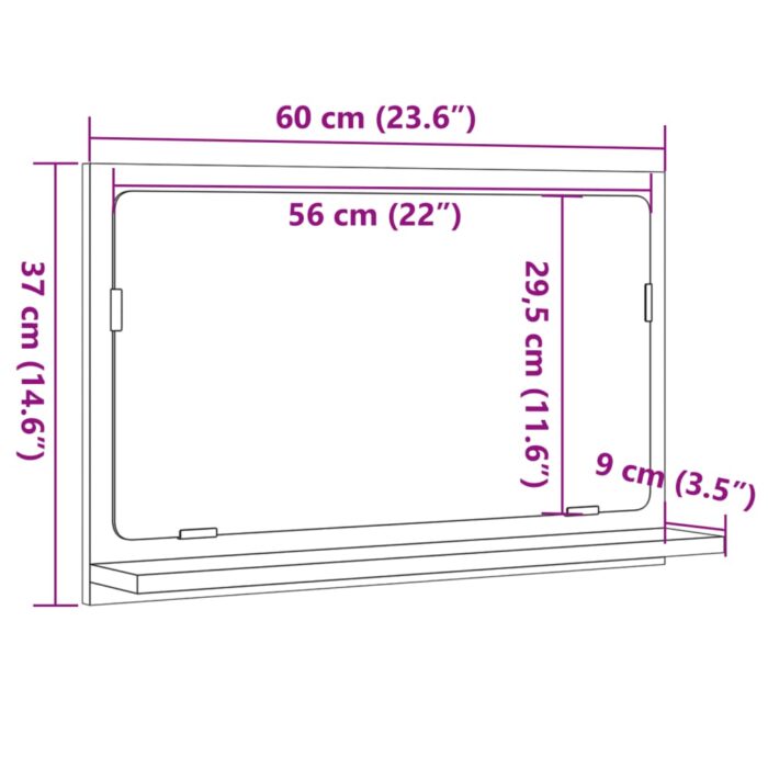 Armoire à miroir de salle de bain gris béton bois d'ingénierie – Image 7