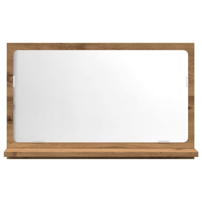 Armoire à miroir de salle de bain chêne artisanal 60x11x37 cm – Image 2