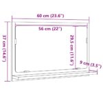 Armoire à miroir de salle de bain chêne artisanal 60x11x37 cm – Image 7