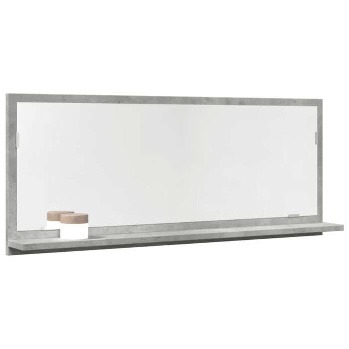 Armoire à miroir de salle de bain gris béton bois d'ingénierie – Image 1