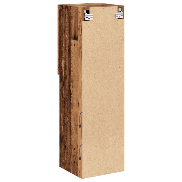 Meuble TV avec lumières LED vieux bois 30,5x30x102 cm – Image 7