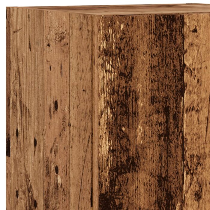 Meubles TV avec lumières LED 2 pcs vieux bois 30,5x30x102 cm – Image 10