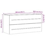 Armoire d'évier Chêne sonoma 100x38,5x48 cm Aggloméré – Image 9