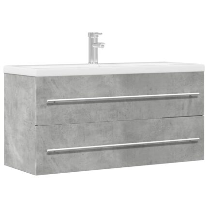Armoire d'évier Gris béton 100x38,5x48 cm Aggloméré