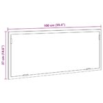 Miroir de salle de bain à LED chêne marron bois d'ingénierie – Image 12