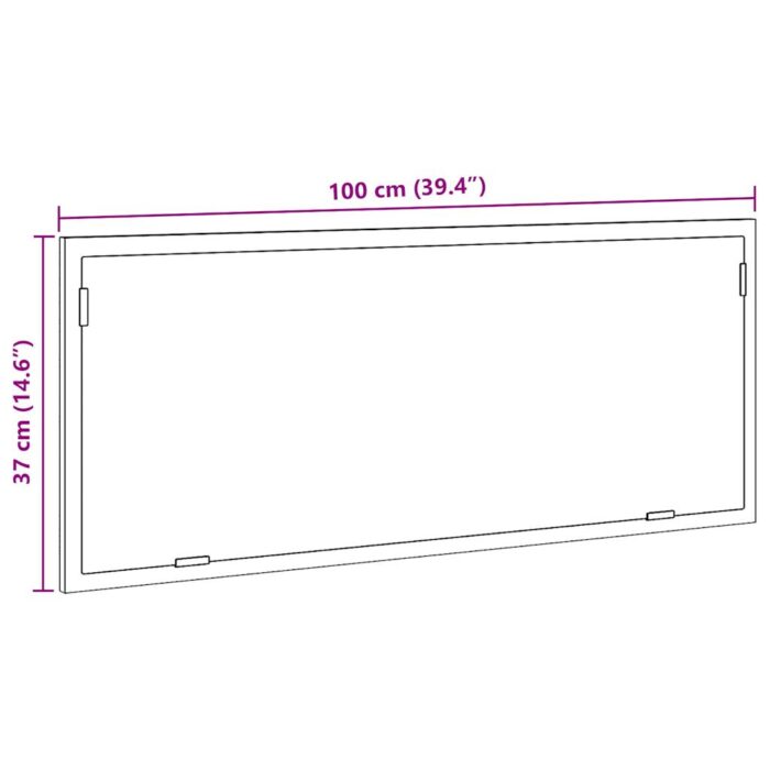 Miroir de salle de bain à LED chêne marron bois d'ingénierie – Image 12