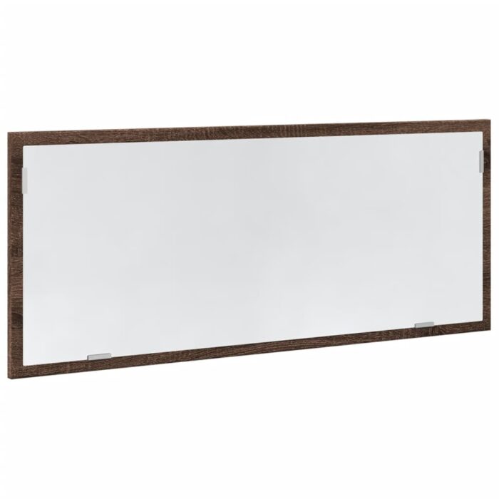 Miroir de salle de bain à LED chêne marron bois d'ingénierie – Image 3