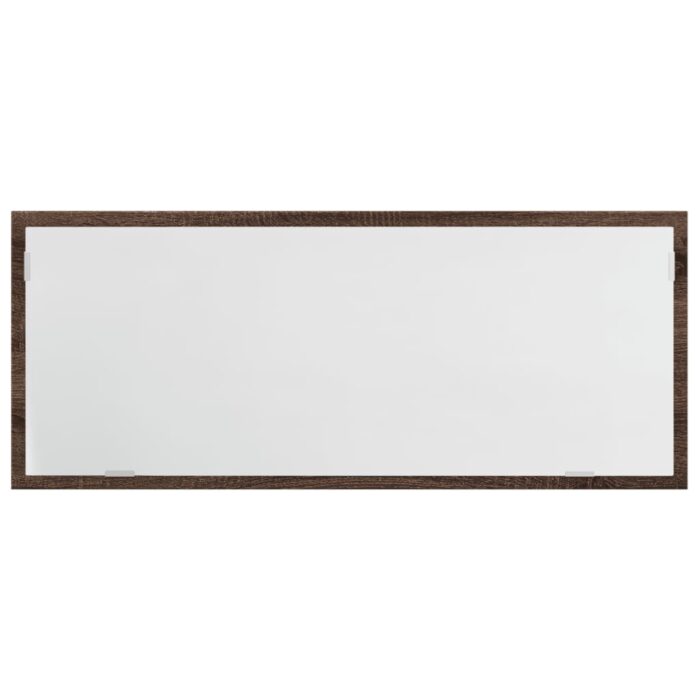 Miroir de salle de bain à LED chêne marron bois d'ingénierie – Image 4