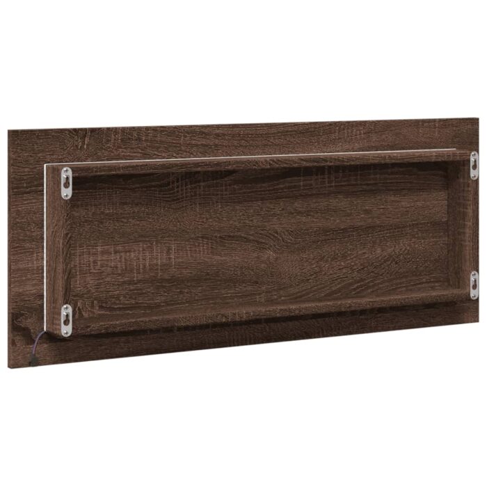 Miroir de salle de bain à LED chêne marron bois d'ingénierie – Image 6