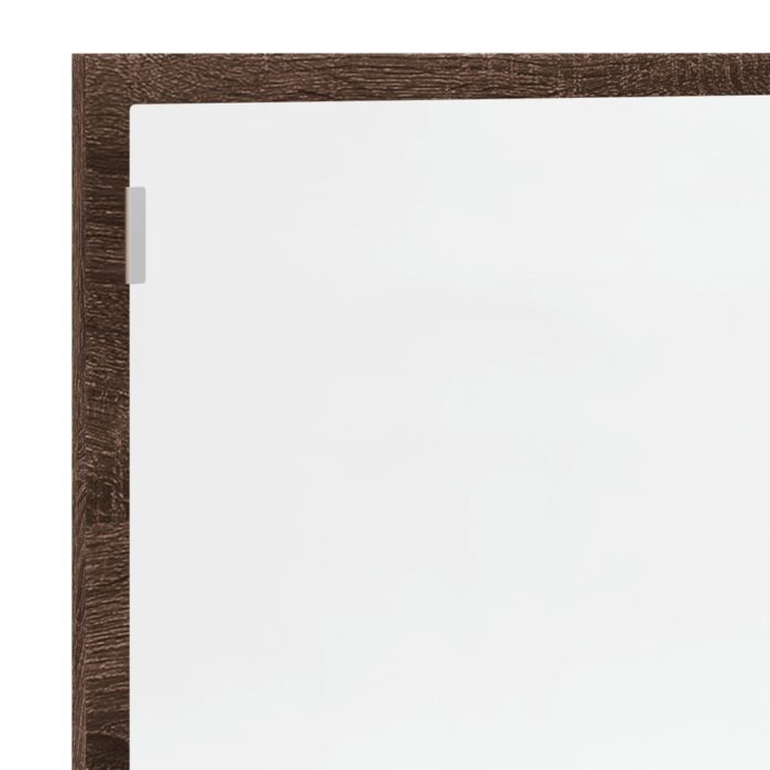 Miroir de salle de bain à LED chêne marron bois d'ingénierie – Image 7