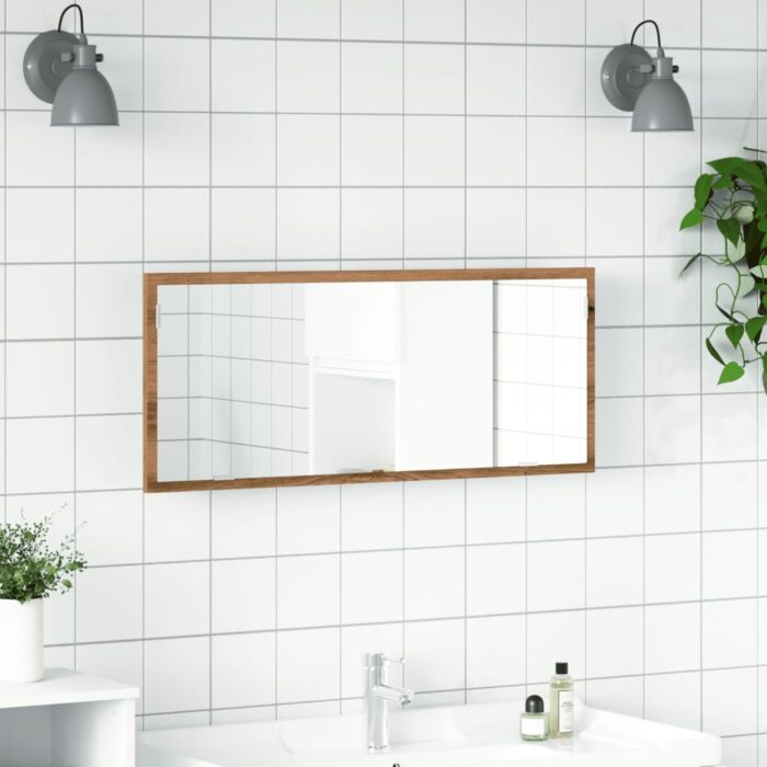 Miroir de salle de bain à LED chêne artisanal bois d'ingénierie – Image 2