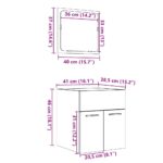 Ensemble de meubles de salle de bain 2 pcs gris béton – Image 10