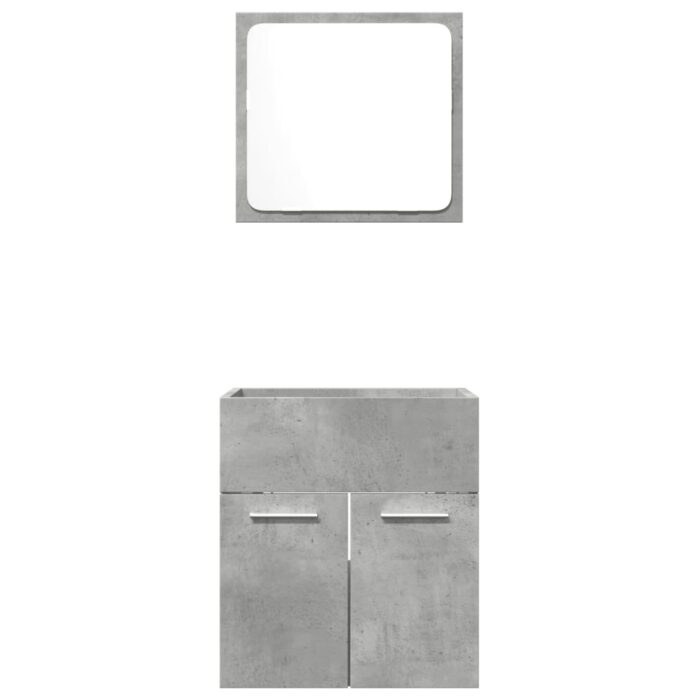 Ensemble de meubles de salle de bain 2 pcs gris béton – Image 2