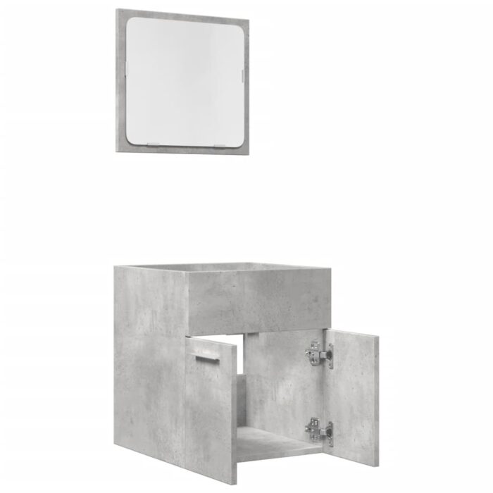 Ensemble de meubles de salle de bain 2 pcs gris béton – Image 3