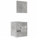 Ensemble de meubles de salle de bain 2 pcs gris béton – Image 5