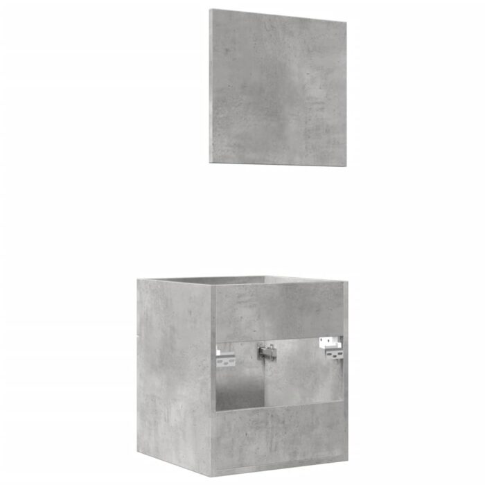 Ensemble de meubles de salle de bain 2 pcs gris béton – Image 5