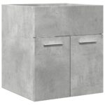 Ensemble de meubles de salle de bain 2 pcs gris béton – Image 7