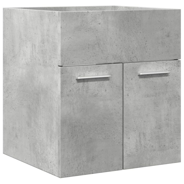 Ensemble de meubles de salle de bain 2 pcs gris béton – Image 7