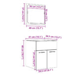 Ensemble de meubles de salle de bain 2 pcs gris béton – Image 9