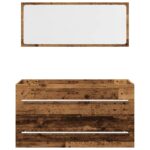 Ensemble de meubles salle de bain 2 pcs bois d'ingénierie – Image 2