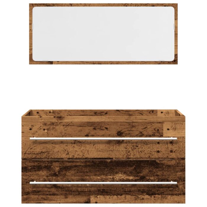 Ensemble de meubles salle de bain 2 pcs bois d'ingénierie – Image 2