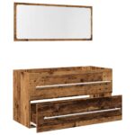 Ensemble de meubles salle de bain 2 pcs bois d'ingénierie – Image 3