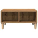 Table basse chêne artisanal 60x60x30 cm bois d'ingénierie – Image 2