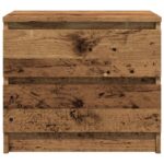 Table de chevet vieux bois 50x40x43.5 cm bois d’ingénierie – Image 2